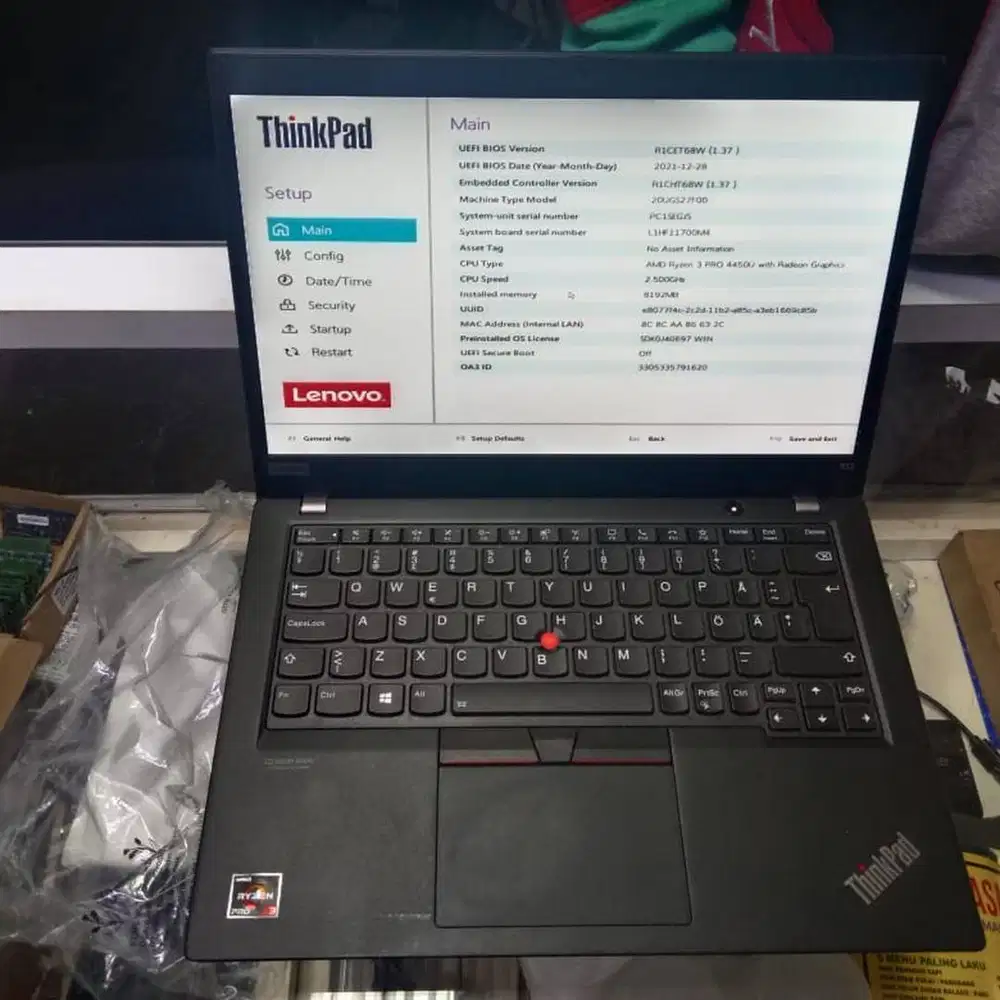 Lenovo X13 g1 Ryzen 3 4450U 8gb/256GB  *VR