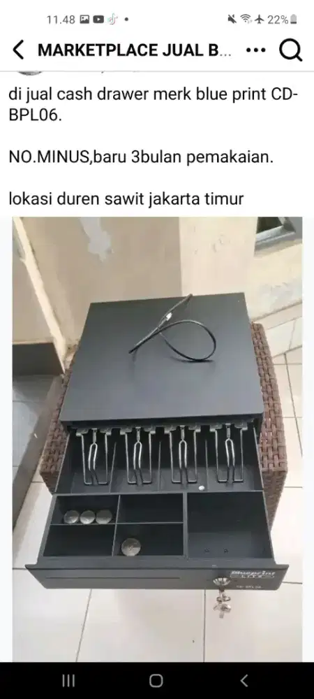 Di jual mesin cash drawer merk blue print CD-BPL06