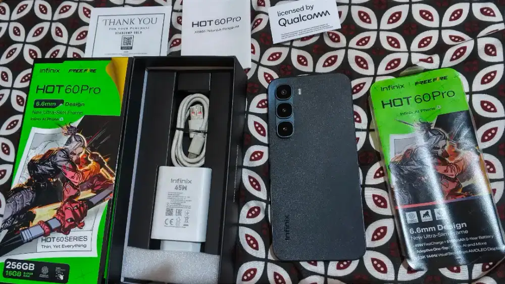 Infinix Hot 60 pro 8/256 hp masih segel, fullset dus, ori charger