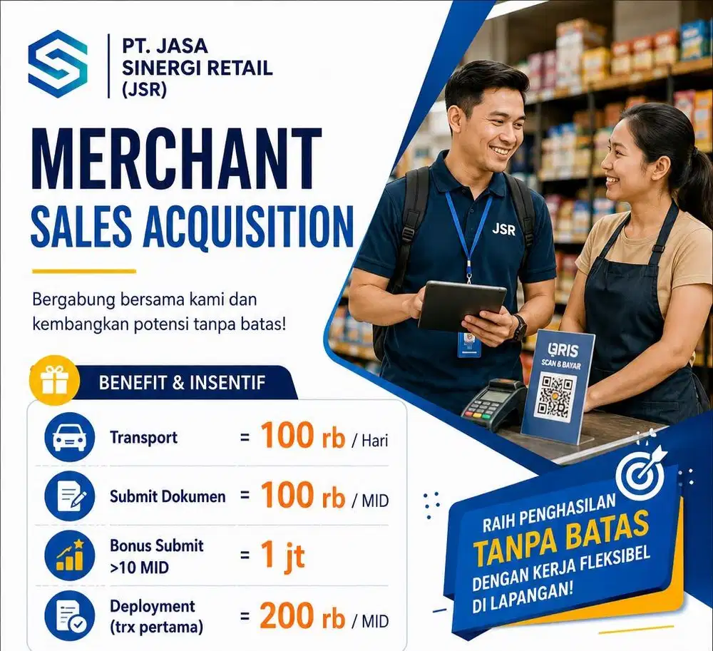 Dibutuhkan segera Merchant Sales Acquisition Perempuan