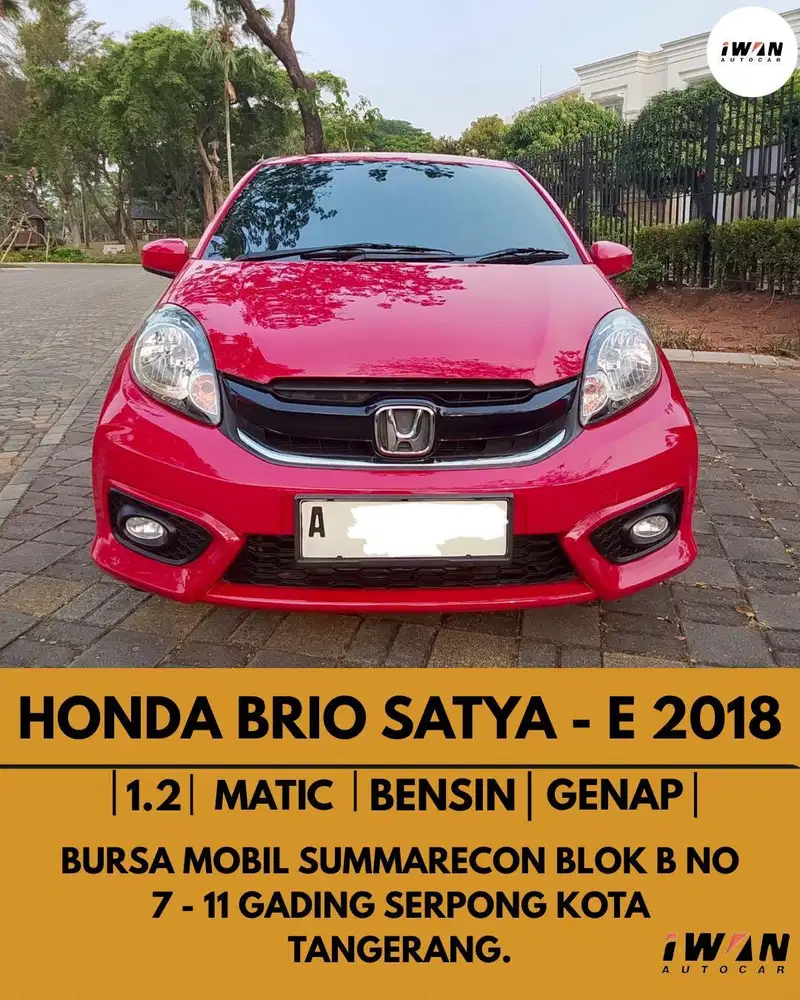 2018 HONDA BRIO SATYA E 1.2 AT