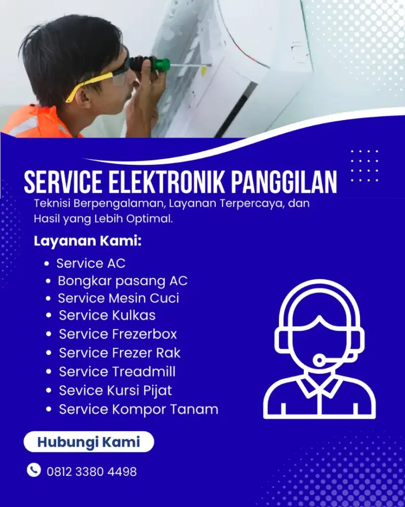 Service AC Kulkas Mesin Cuci Bongkar Pasang AC Kursi Pijat Treadmill