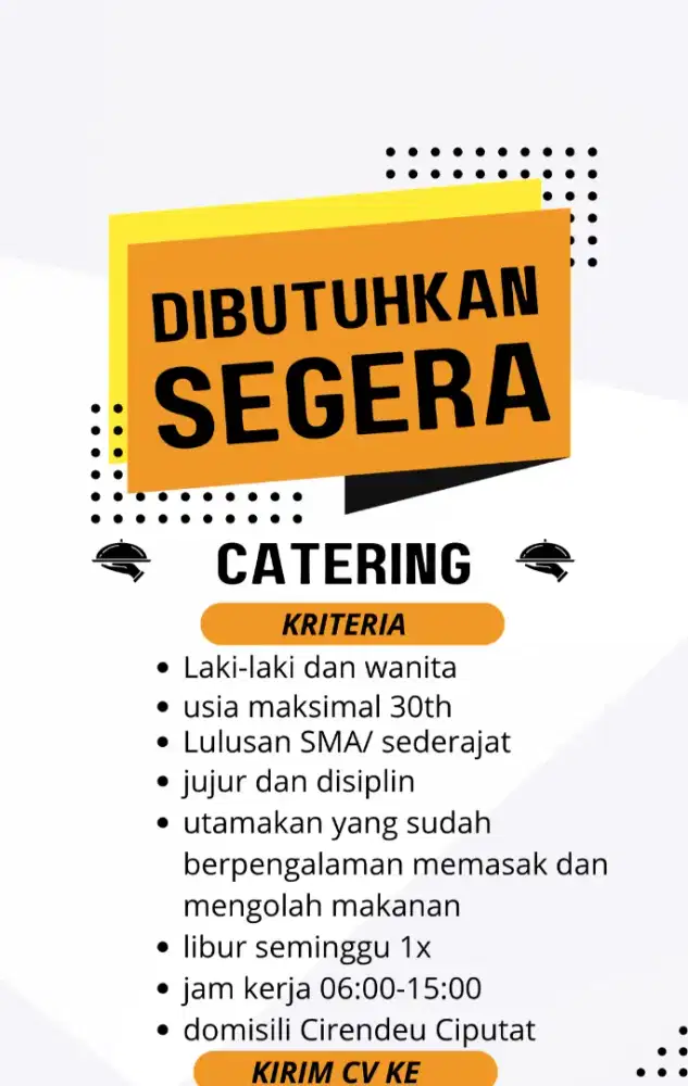 lowongan pekerjaan catering masakan