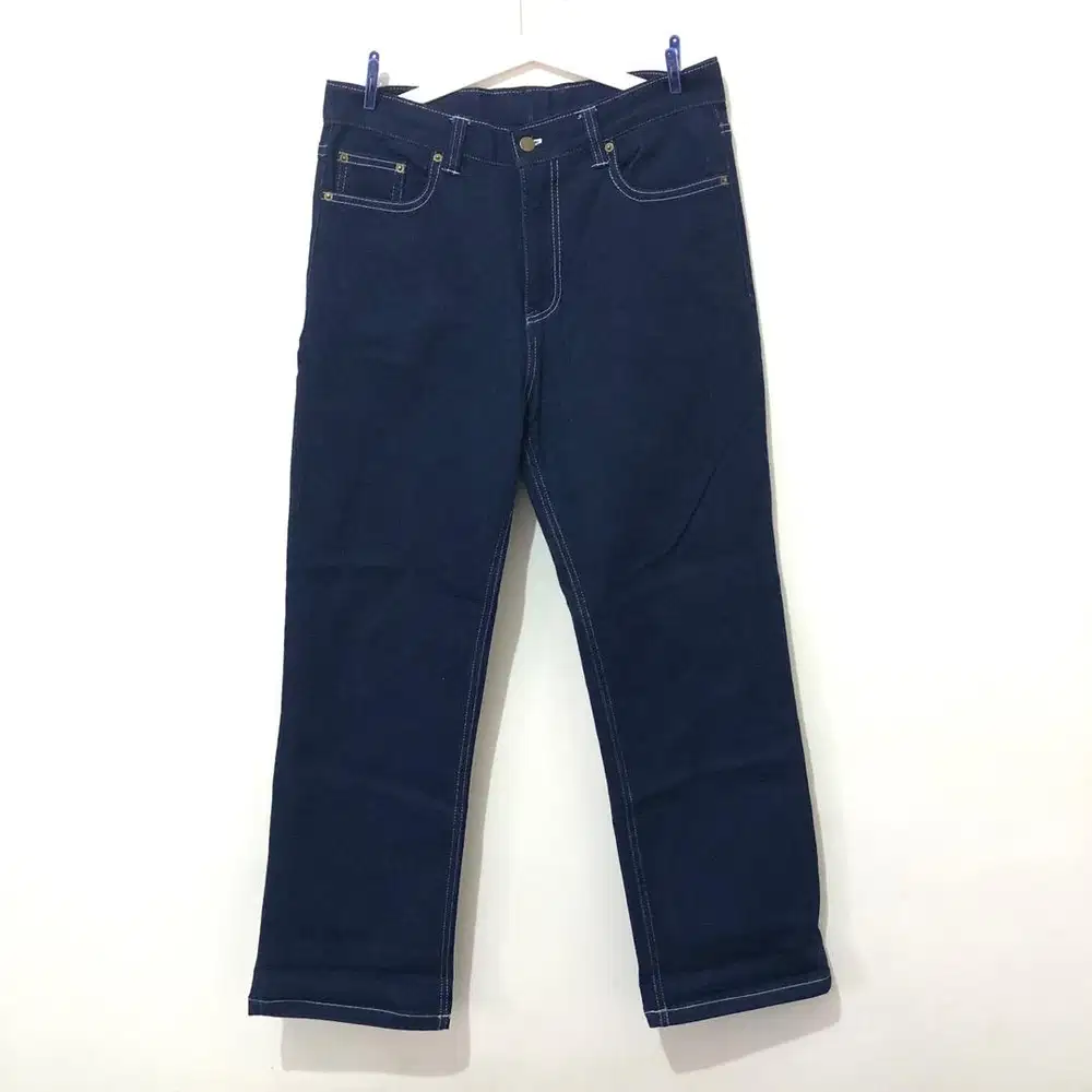 Blue denim straight pants unknown uniqlo levis carhartt dickies edwin