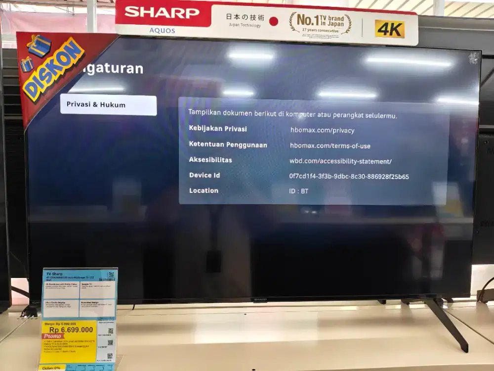 TV SHARP GOOGLE TV 50inc