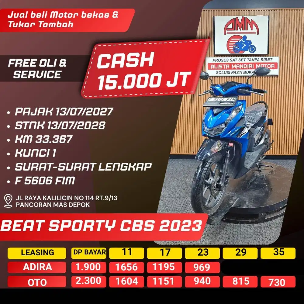 BEAT SPORTY CBS 2023 BISA KREDIT/TUKAR TAMBAH.PAKIA CC/PAYLATER