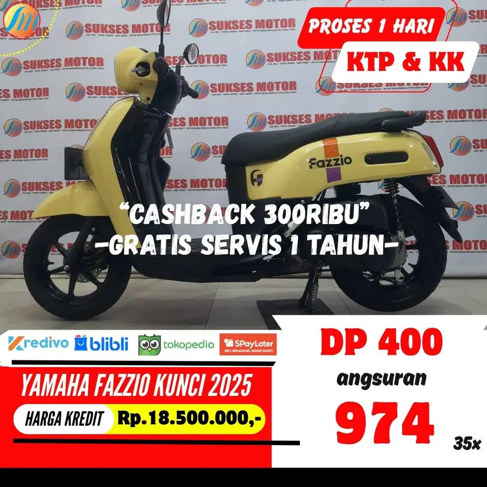 YAMAHA FAZZIO KUNCI 2025 KREDIT DP HANYA 400RIBU ANGSURAN RENDAH