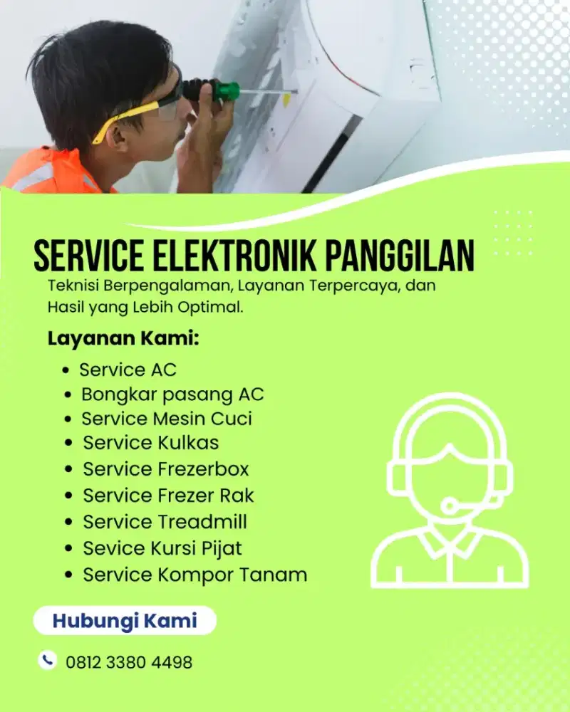 Service Kulkas Frezer Bongkar Pasang AC Servis AC Mesin Cuci Treadmill
