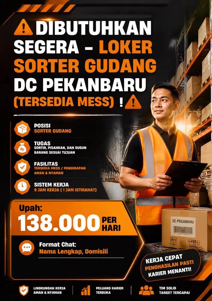DIBUTUHKAN SEGERA LOKER SORTER GUDANG DC PEKANBARU