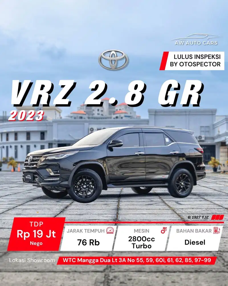 Toyota Fortuner VRZ 2.8 GR 2023 mdl 2024 TRD 2022 non legender