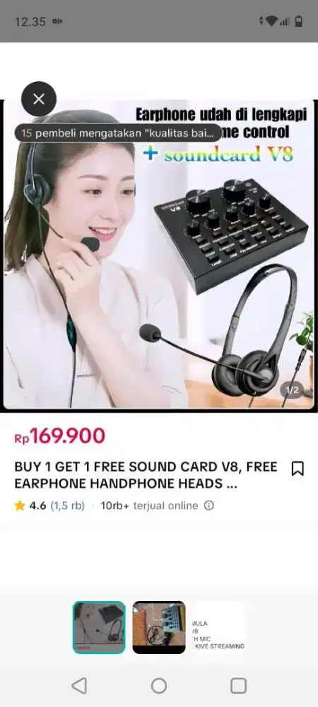 soundcard v8 cocok untuk live
