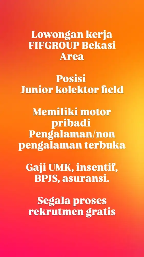 Loker FIFGROUP Bekasi