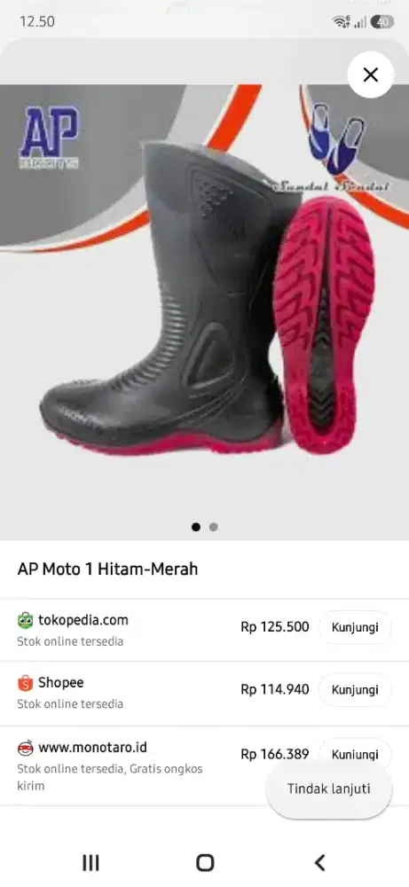 Jual sepatu boot ap moto 1