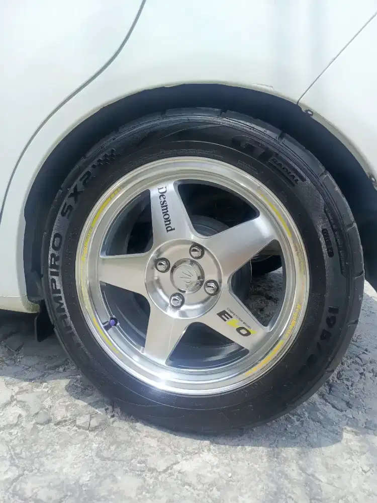 Di jual hanya Velg Evo Desmon polish R15, 6.5/42, 4x100 mulus