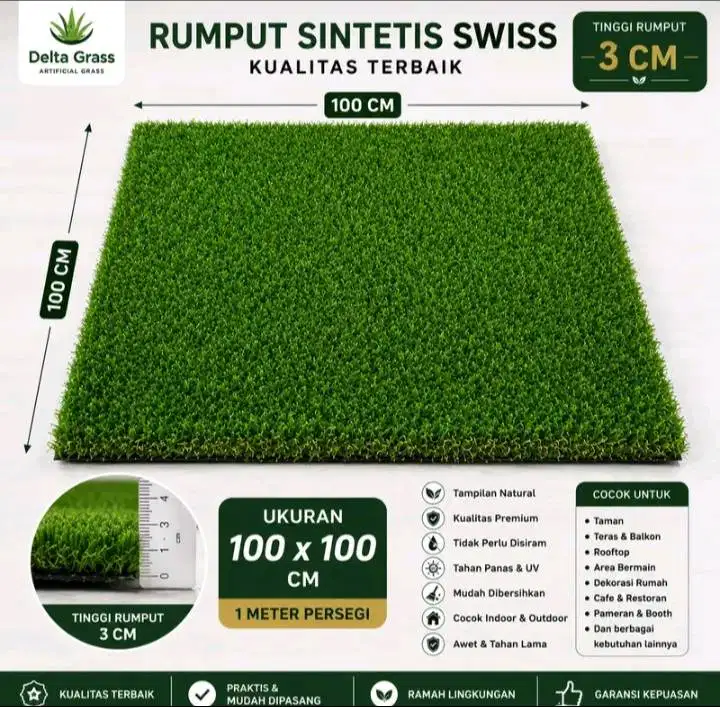 Rumput Sintetis Swiss 3CM 100x100 CM | Artificial Grass Swiss