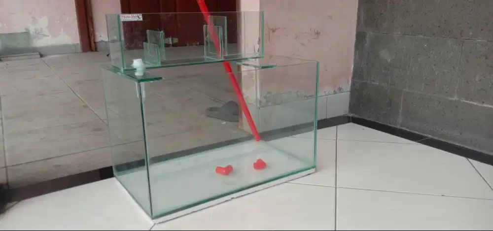 Akuarium 50cm top pilter 40cm dan pipanya