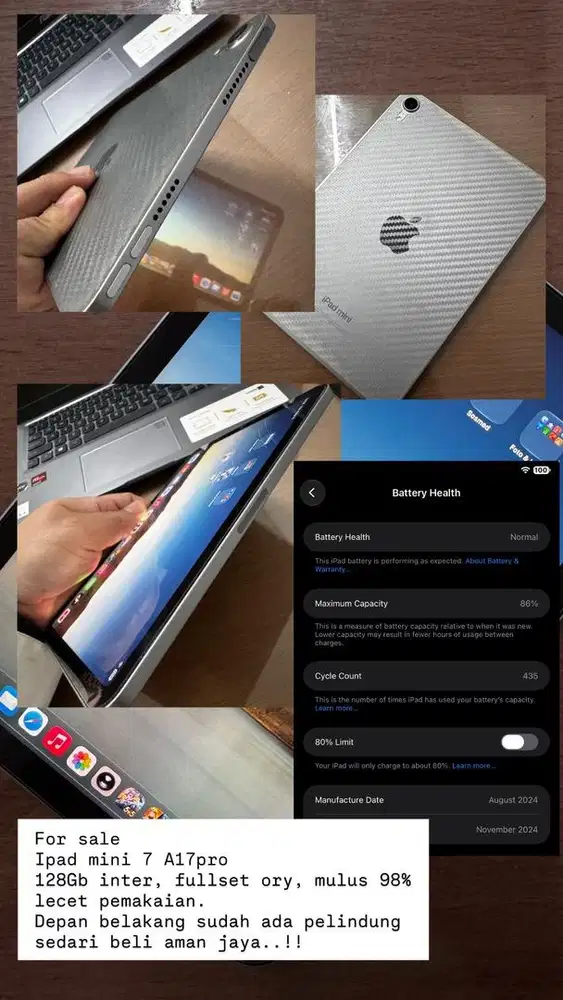 Ipad mini 7 A17 pro garansi inter