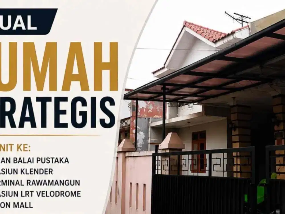 Dijual Rumah Berlokasi Di Rawamangun. Lokasi Strategis Dekat LRT Velodrome dan mall Arion. Di Jual Murah BU dan Bisa Nego.
