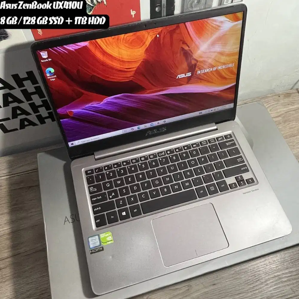 Asus ZenBook UX410U i7 Gen 7 Ram 8 Gb / 128 Gb SSD + 1 Tb HDD
