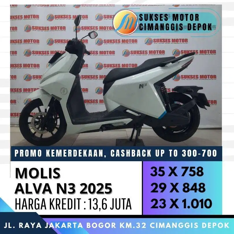 DP 500 ALVA N3 2025 TERMURAH UNIT ISTIMEWA CASH KREDIT CC/PAYLATER