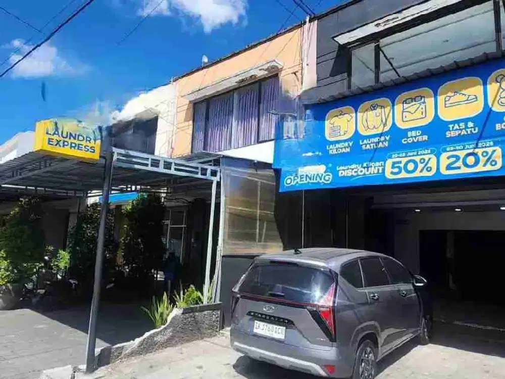 JUAL TANAH ADA BANGUNAN GEDUNG USAHA LOUNDRY MASIH BEROPERASI DI JALAN GUNUNG SOPUTAN DENPASAR BARAT