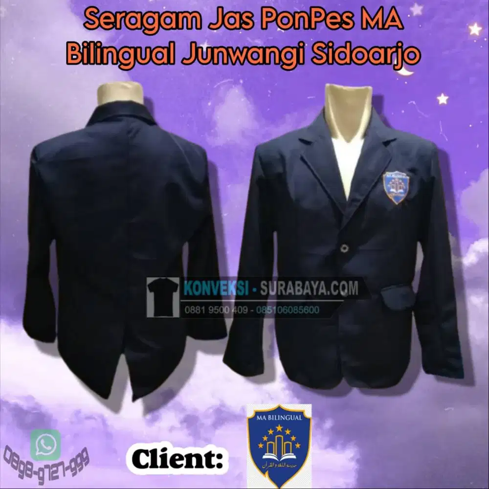 Bikin Jas Almamater Sekolah & Kampus Surabaya - Bahan Awet, Anti Kusut