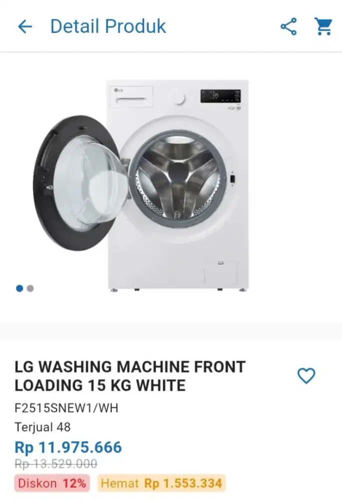 Cician LG Washing Machine Front Loading 15 Kg