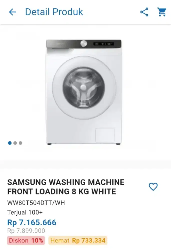 CICILAN SAMSUNG WASHING MACHINE FRONT LOADING 8 KG