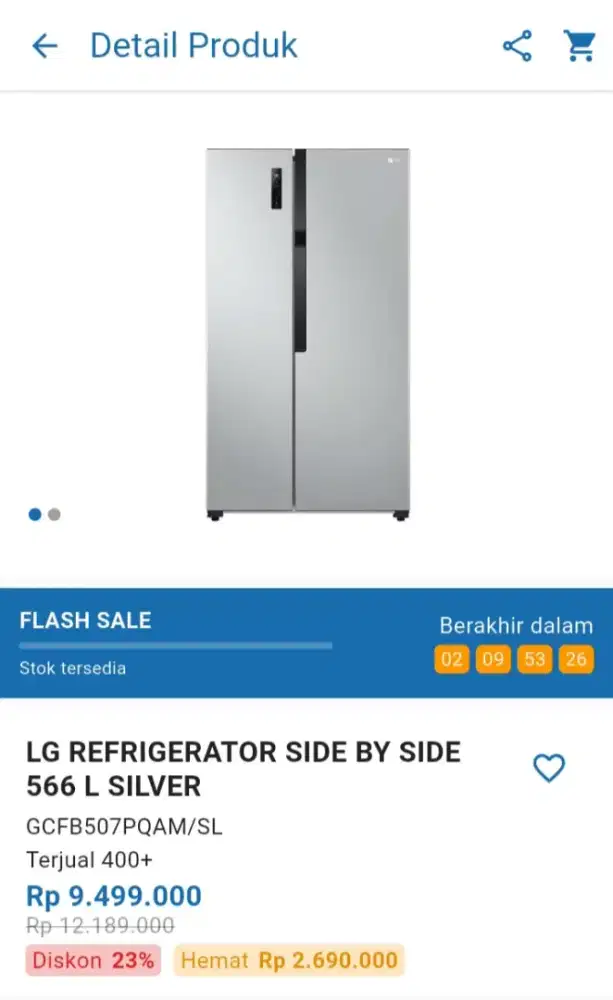 CICILAN KULKAS LG REFRIGERATOR SIDE BY SIDE 566 L