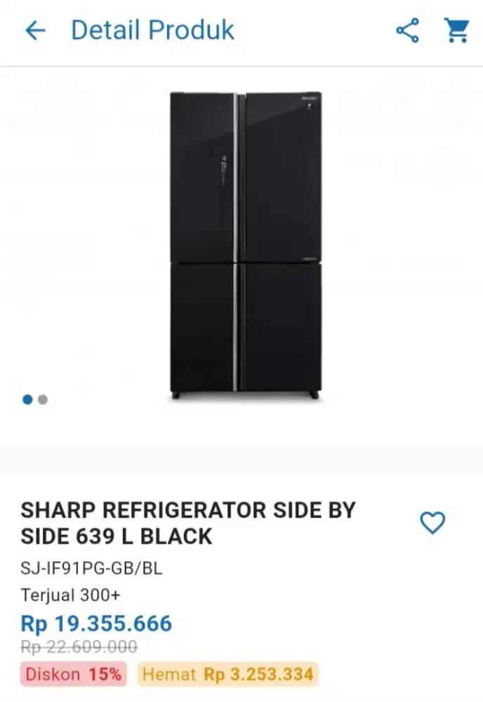CICILAN KULKAS SHARP REFRIGERATOR SIDE BY SIDE 639 L