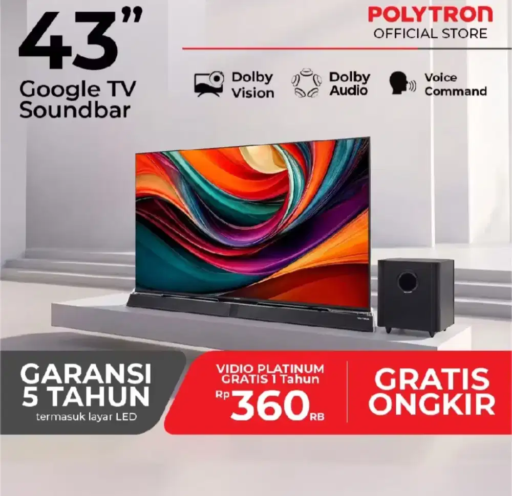 Promo Cicilan Pakai Home Credit polyron Google TV 43inci