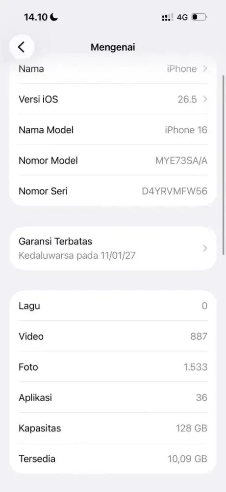 Apple iPhone 16 128 GB blibli