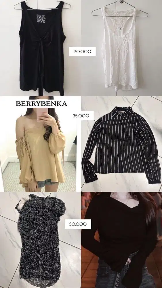 Baju atasan / dress / kemeja / celana / rok