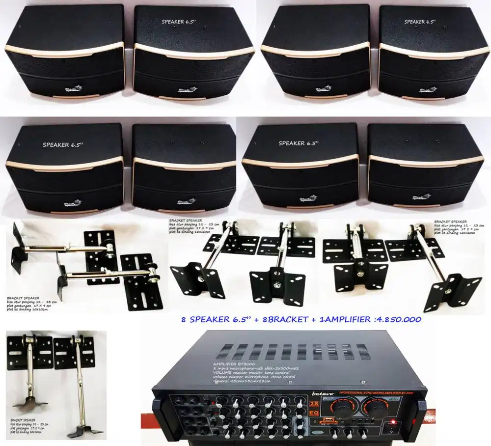 paket double speaker pasif 6,5 inch cocok buat karaoke/ ruang keluarga