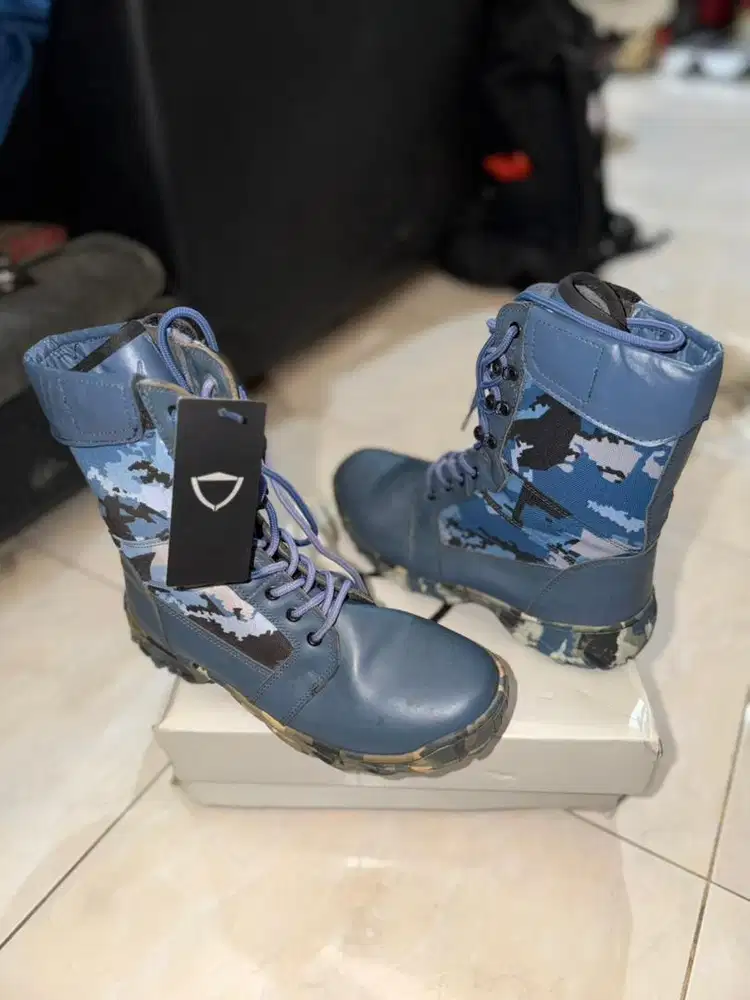 Sepatu PDL Loreng Airud Biru Original Resleting Samping – NEW