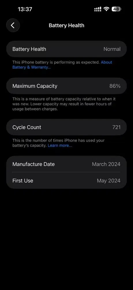 iPhone 15 Pro Max 256gb hp + charger only