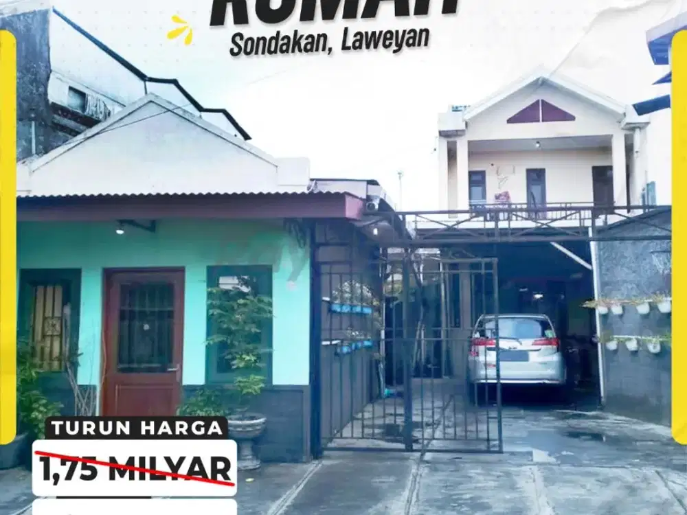 Rumah Siap Pakai 6Kamar dekat Stasiun Purwosari Sondakan laweyan Solo