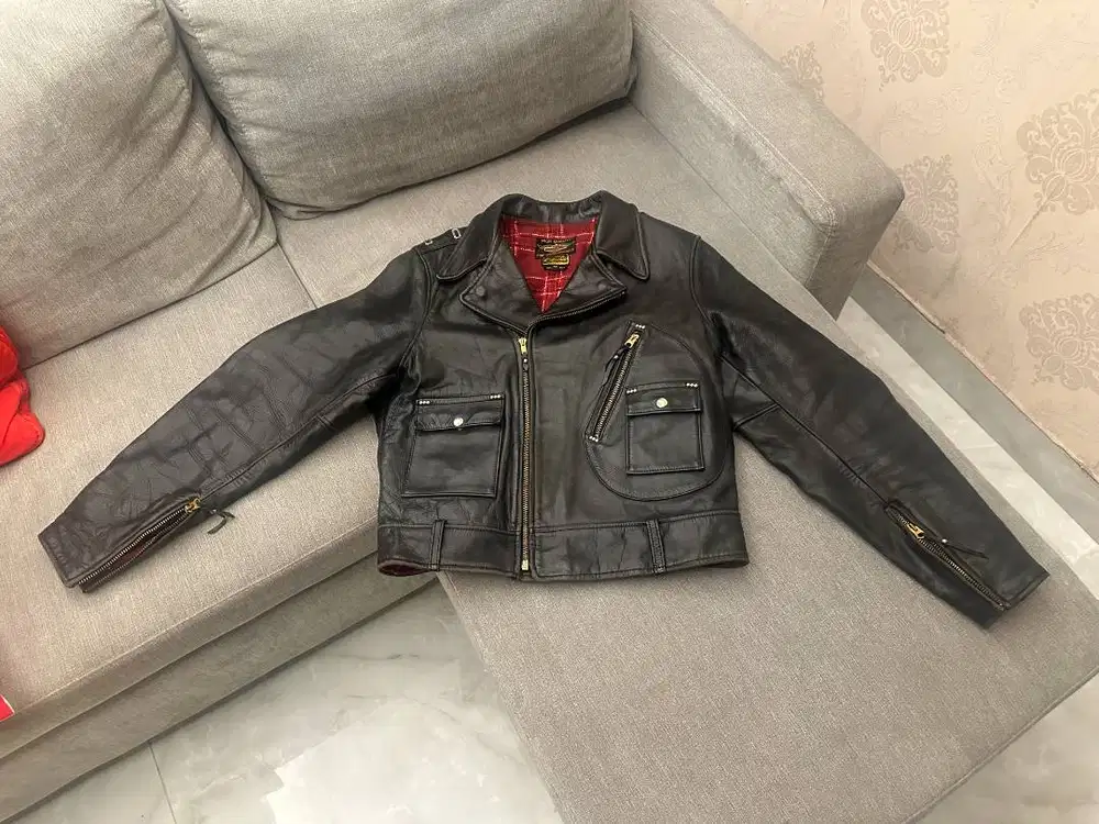 The Real McCoy’s x H-D Cycle Champ 1940’s D-Pocket horsehide Leather