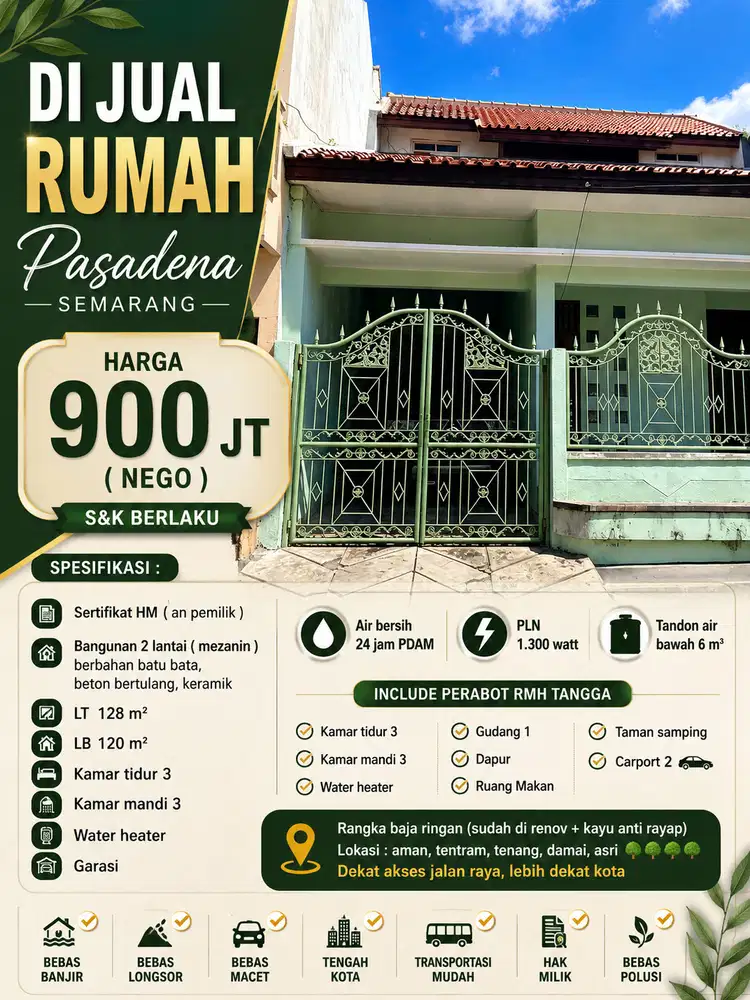DIJUAL PASADENA MURAH CEPAT SEGERA LOK STRATEGIS VIEW