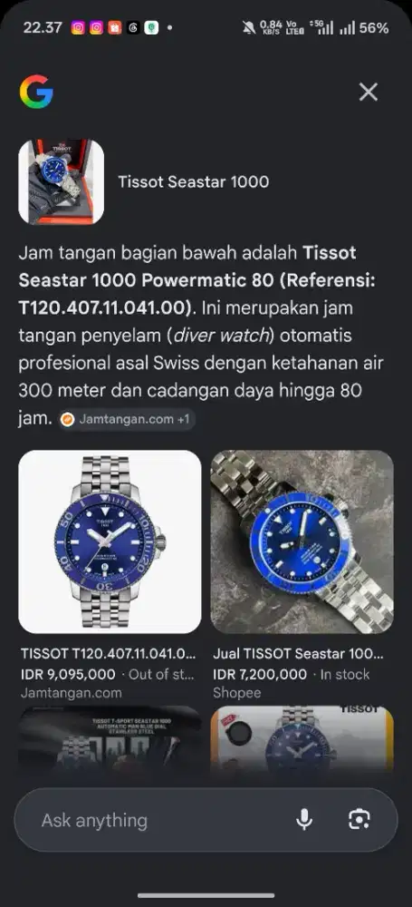 Tissot T-Sport 1000 Powermatic 80
