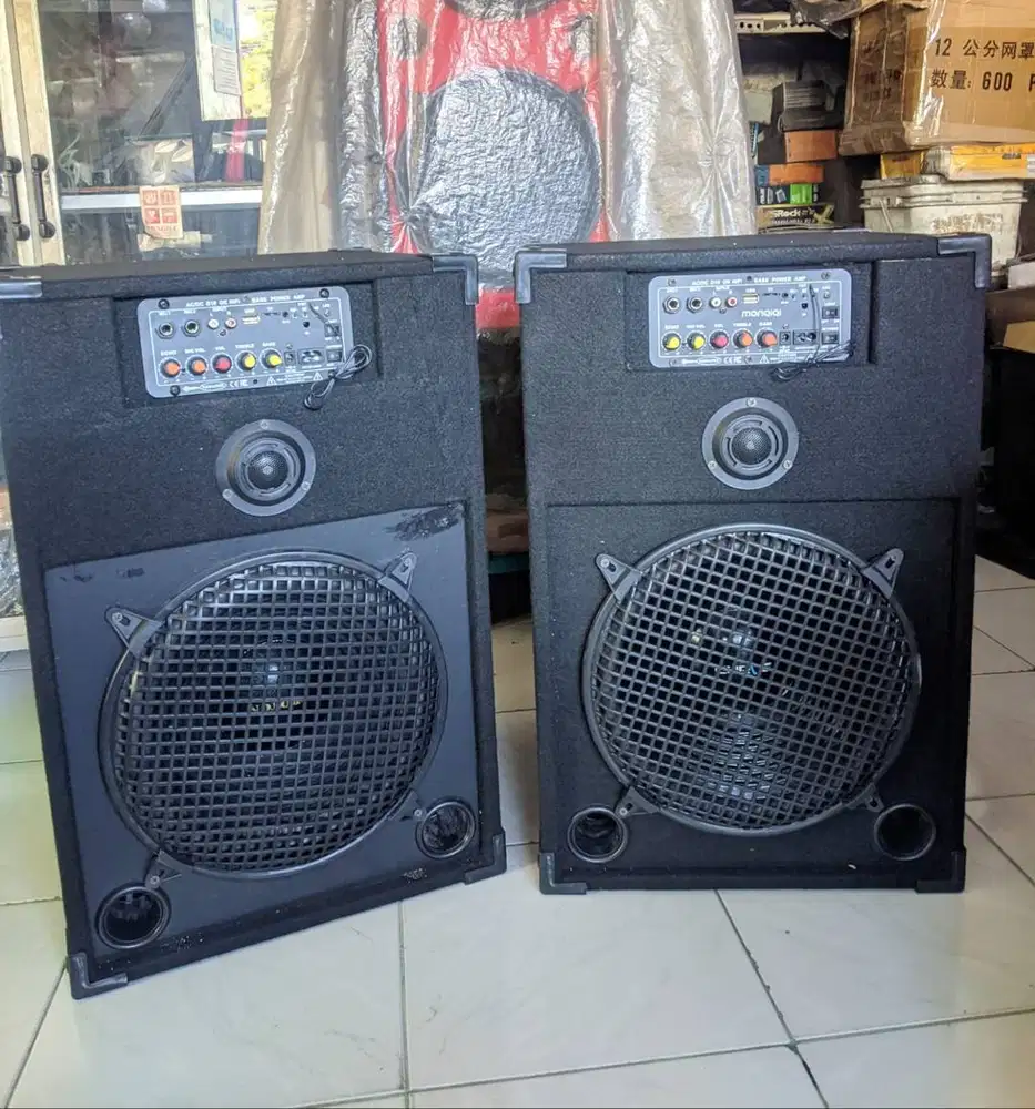 SPEAKER AKTIF RAKITAN WOOFER 12 INCH BASS MANTEP UTK KARAOKE RAPAT DLL
