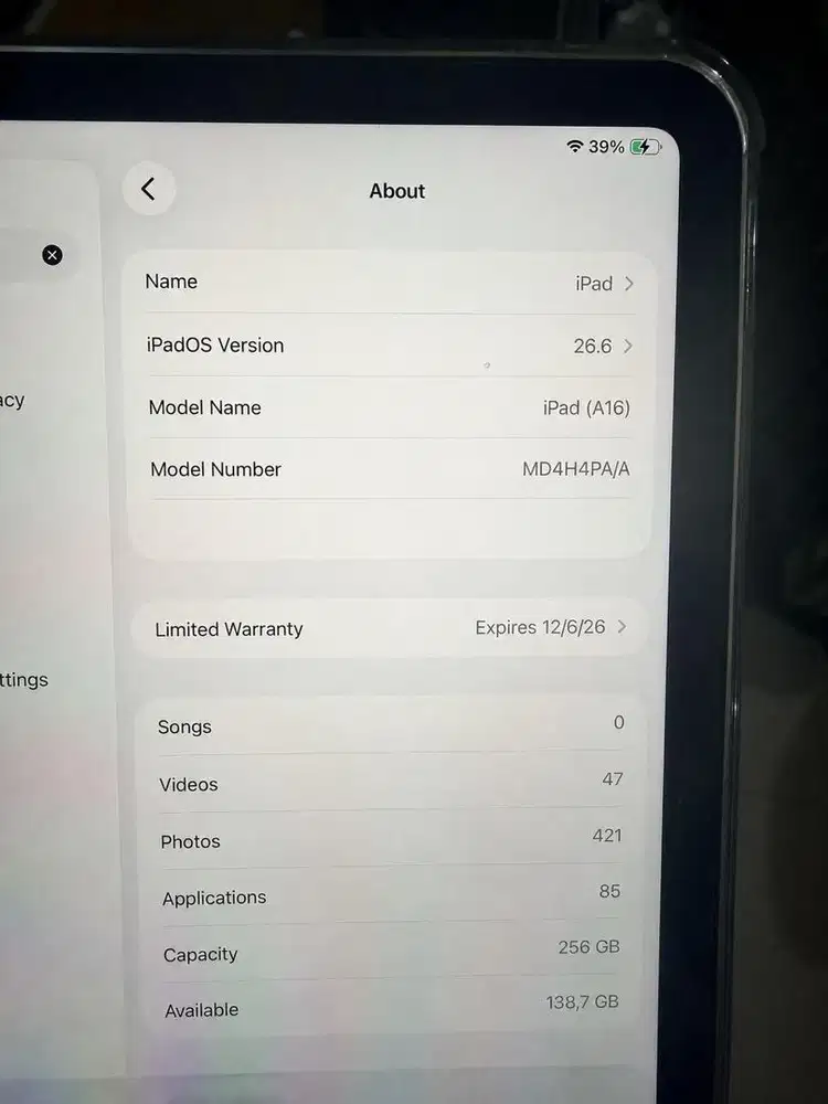 Ipad 11 (A16) Garansi Ibox