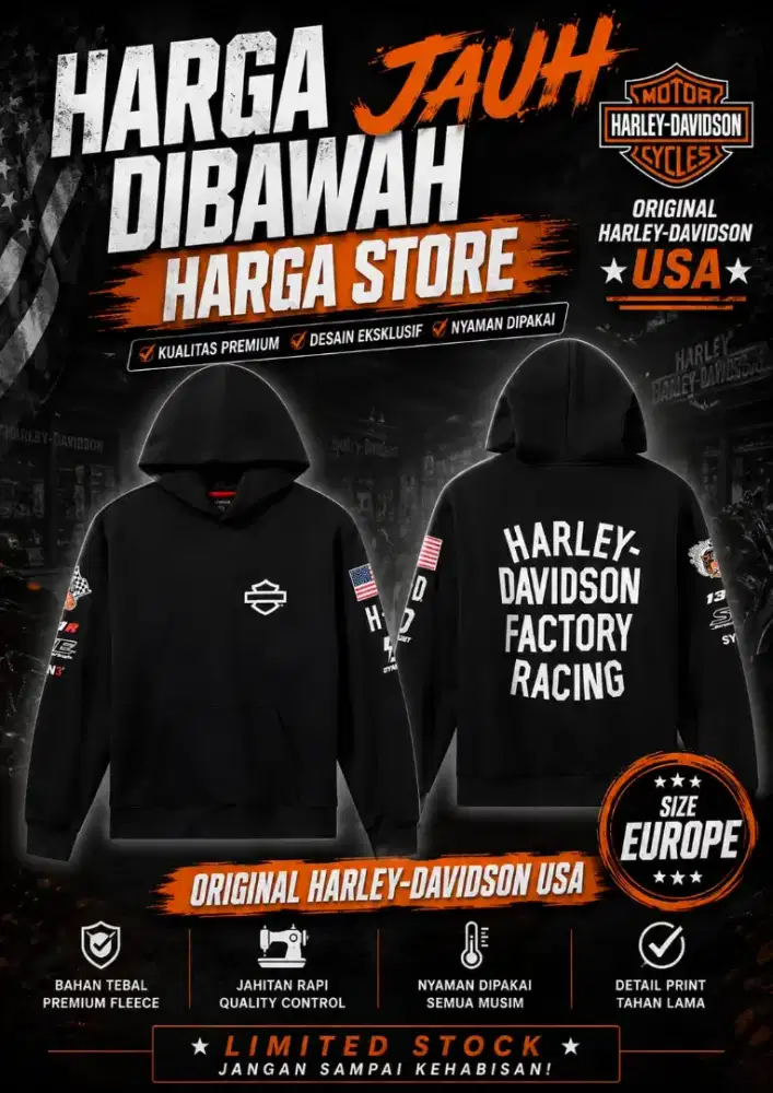 Jaket Hoodie Harley Factory Racing
