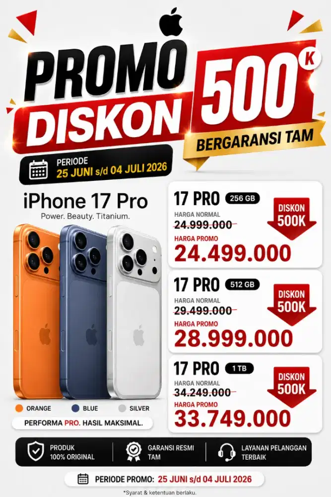 iPhone 17 Promax 256Gb Garansi resmi