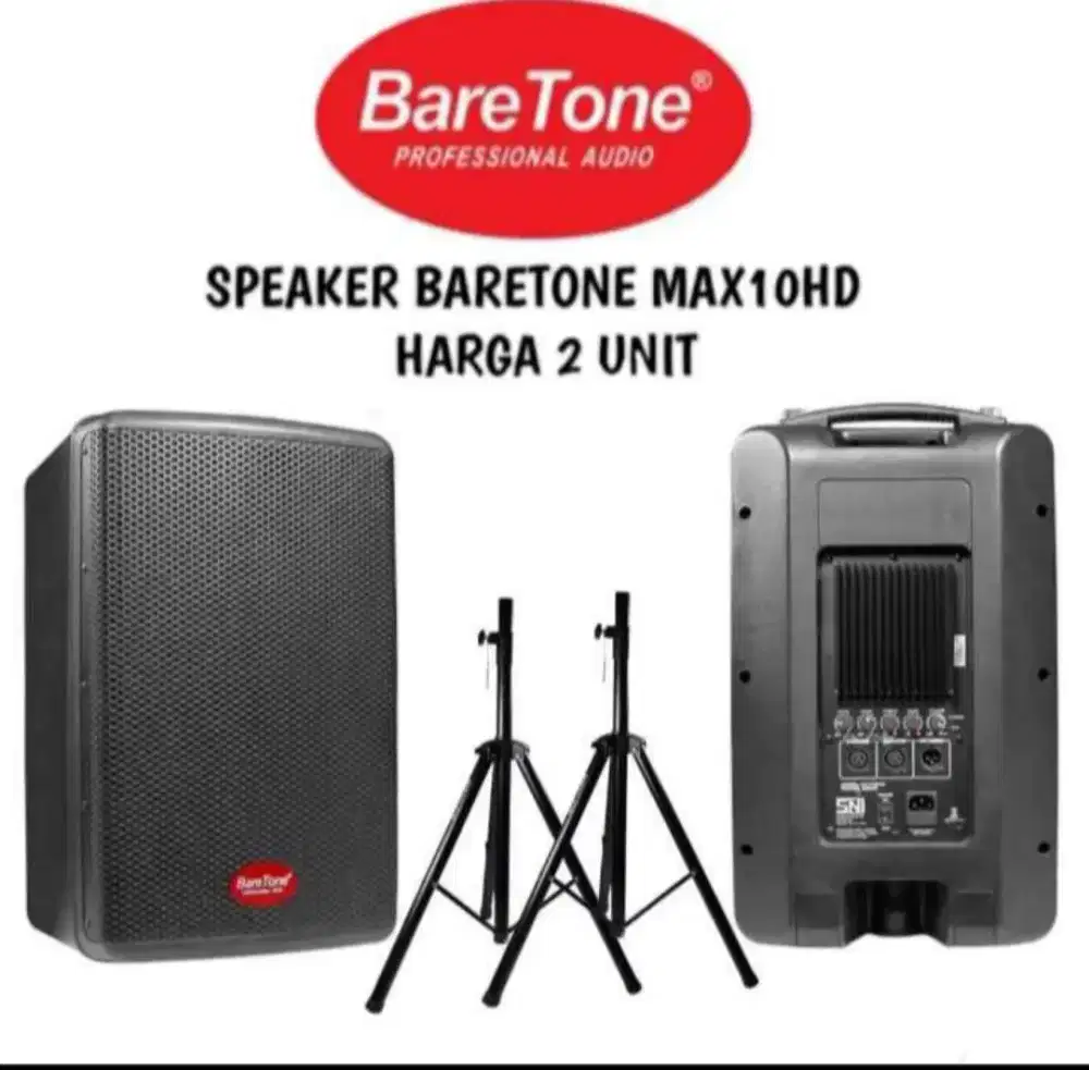 Speaker aktif 10 inch baretone max10hd 250Watt+stand speaker