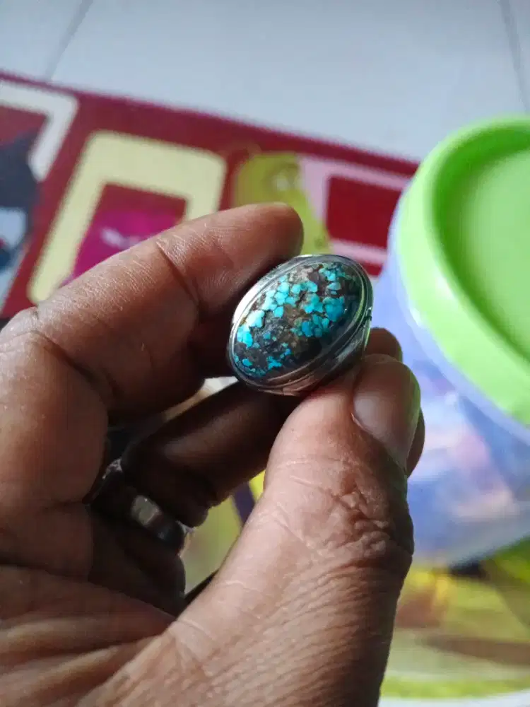 Pirus Persia mengkrikil dim 21X15X8 ring monel size 7,5