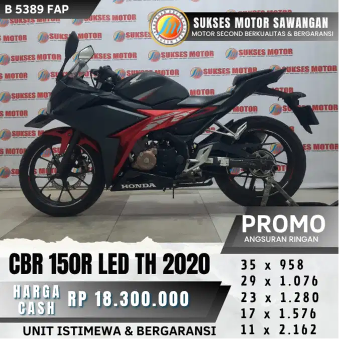 HONDA NEW CBR 150R LED TH 2020 UNIT MULUS BISA CASH KREDIT BERGARANSI