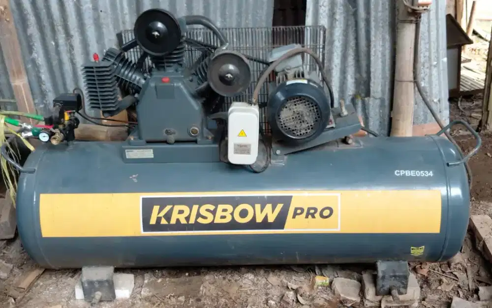 Kompresor krisbow compressor 5.5HP 340L 12BAR 380V 3PH