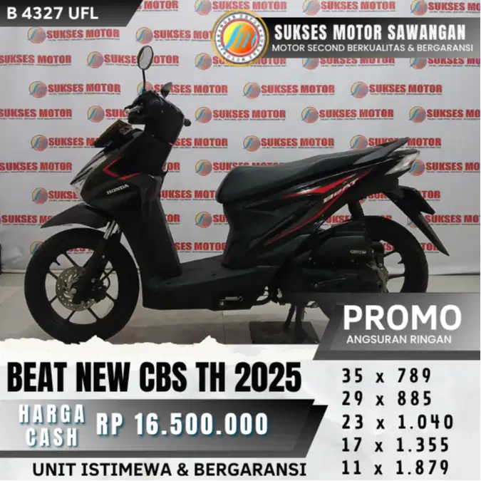 CASH KREDIT HONDA BEAT NEW CBS TH 2025 HITAM MULUS UNIT BERGARANSI
