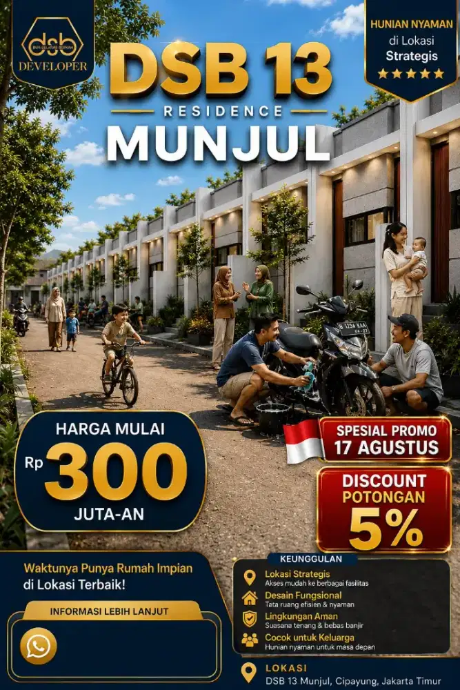 DIJUAL RUMAH MINIMALIS MODEREN MUNJUL - BANGUNAN BARU